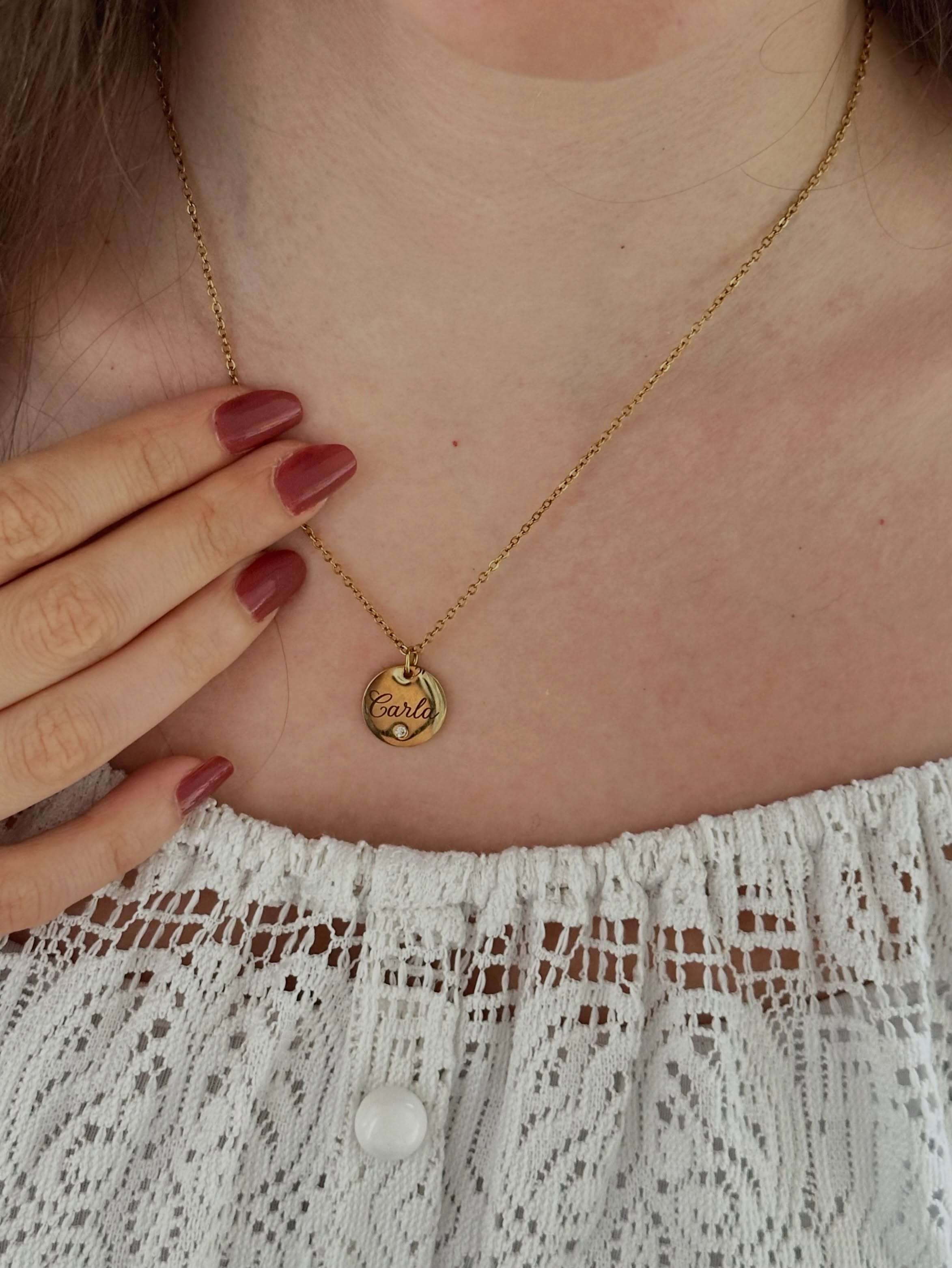 Handmade pressed-flower necklace